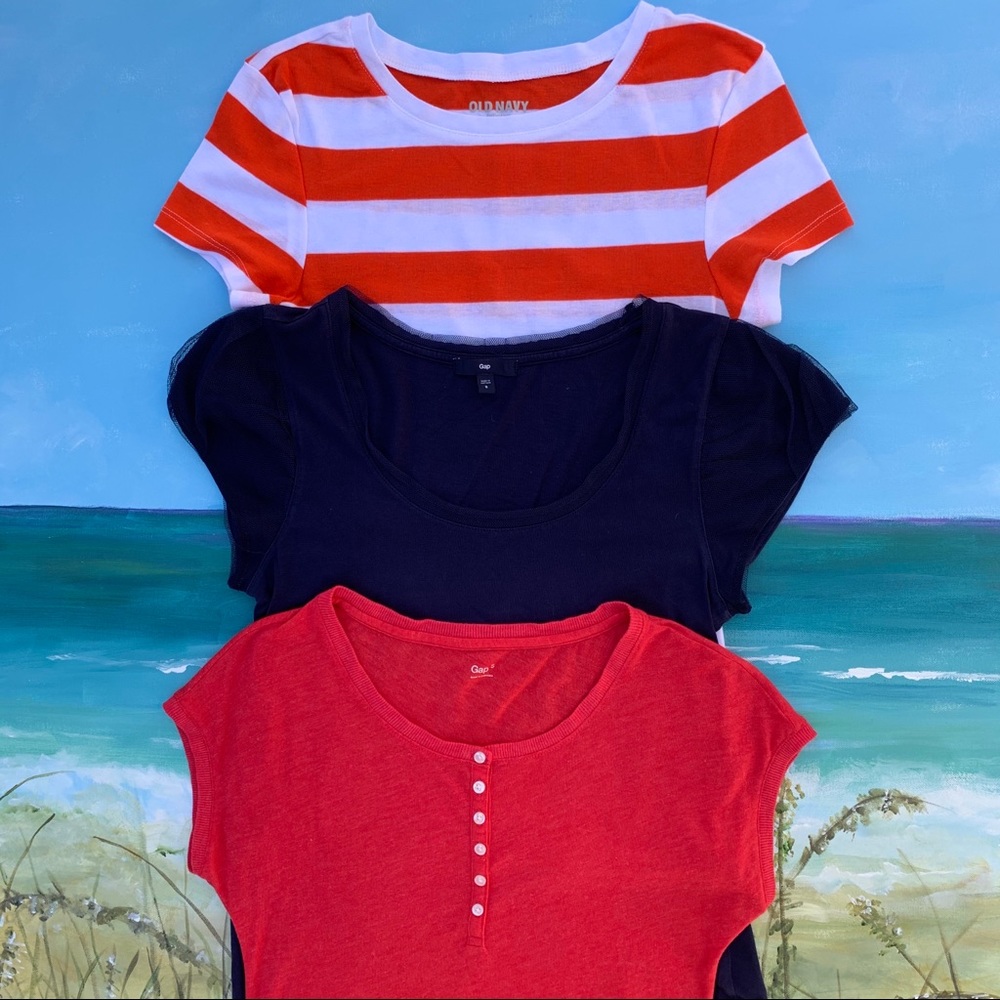 Red White & Blue Bundle of 3 Tees Size Small